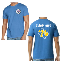 Blue Camp Hope 2026 T-shirt (color is royal blue)